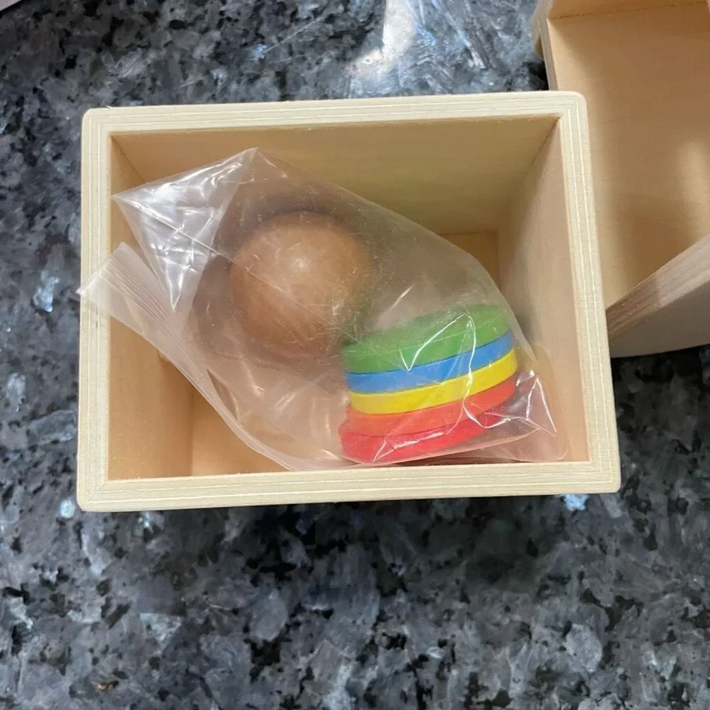 Montessori Elephant Coin Box with Ball by iGRATENS | Wooden Toy for Baby 6M+